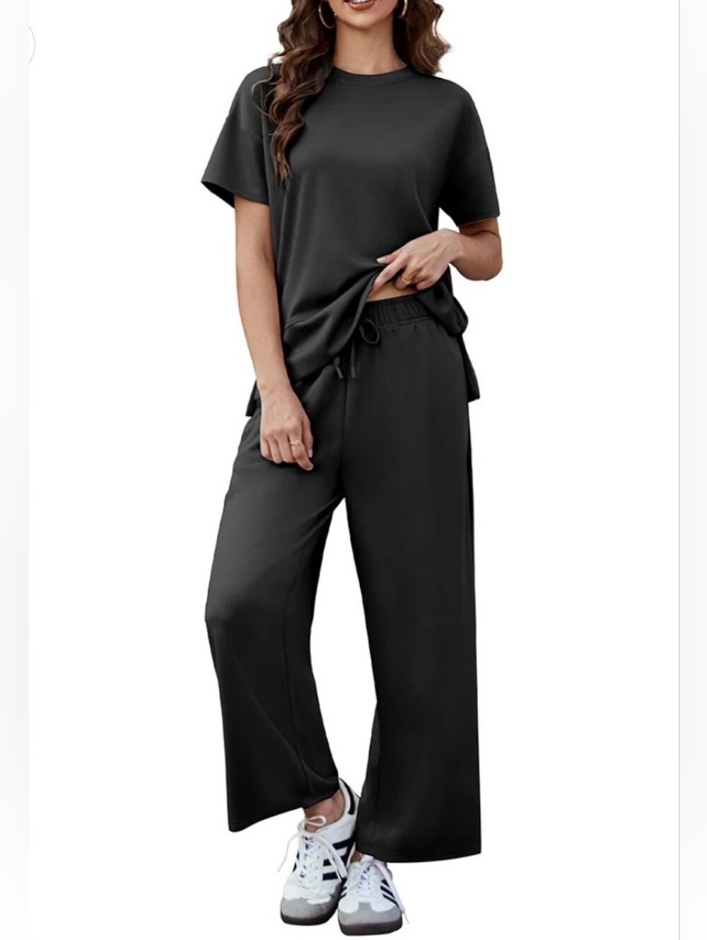 Pinkspark Stylish Soft 2 Piece Tracksuit Loungewear Set NWT Black Medium